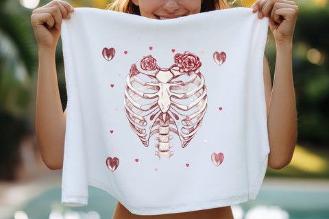 valentines day png skeleton heart SVG Angelina750 