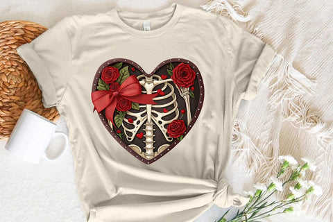 valentines day png skeleton heart SVG Angelina750 