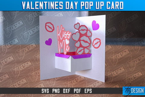 Valentine’s Day Pop Up Card SVG | Paper Cut SVG | Love Design SVG Fly Design 