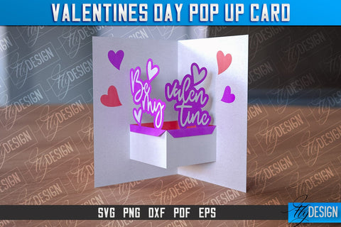 Valentine’s Day Pop Up Card SVG | Paper Cut SVG | Love Design SVG Fly Design 