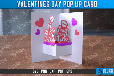 Valentine’s Day Pop Up Card SVG | Paper Cut SVG | Love Design SVG Fly Design 