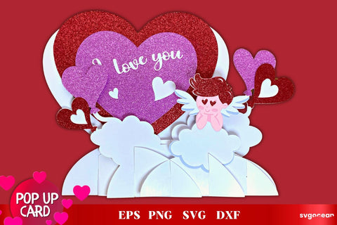 Valentine's Day Pop Up Card Template SVG SvgOcean 