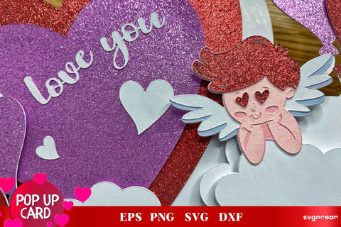 Valentine's Day Pop Up Card Template SVG SvgOcean 