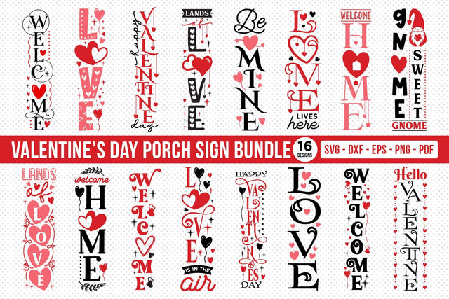 Valentine's Day Porch Sign SVG Bundle SVG CraftLabSVG 