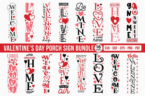 Valentine's Day Porch Sign SVG Bundle SVG CraftLabSVG 