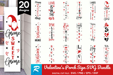 Valentine's Day Porch Sign SVG Bundle SVG Regulrcrative 