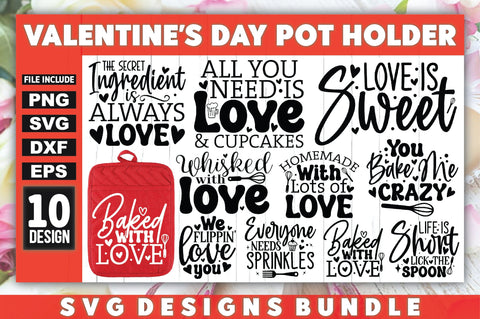 Valentine's Day Pot Holder SVG Bundle SVG Ariyan 