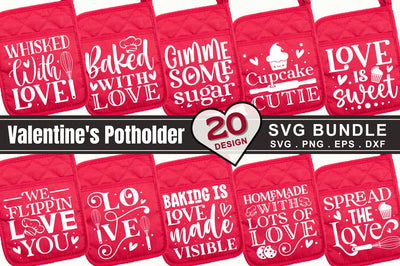 Valentine's Day Potholder Svg Bundle SVG Regulrcrative 