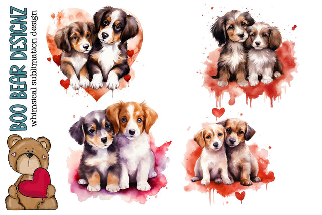 Valentines' day Puppy Clipart Sublimation Boo Bear Designz 