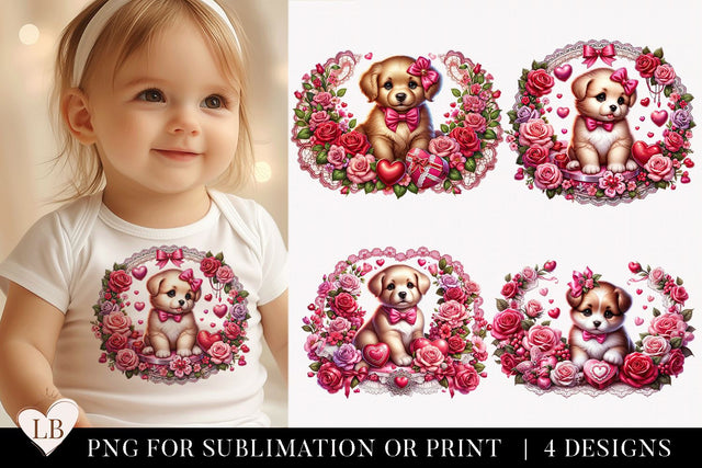 Valentine's Day Puppy Sublimation PNG Bundle Sublimation BijouBay 