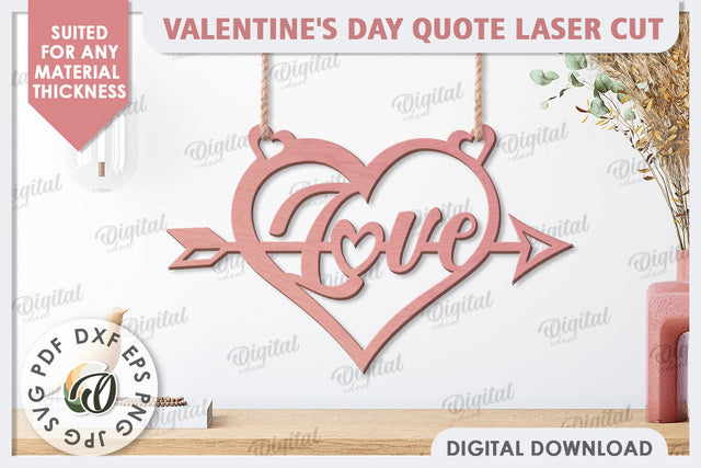 Valentine's Day Quote Laser Cut. Wall Decoration SVG SVG Evgenyia Guschina 