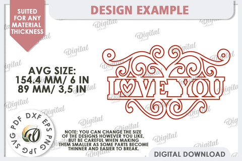 Valentine's Day Quote Laser Cut. Wall Decoration SVG SVG Evgenyia Guschina 