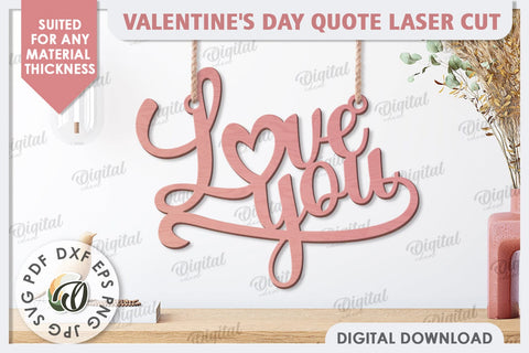 Valentine's Day Quote Laser Cut. Wall Decoration SVG SVG Evgenyia Guschina 