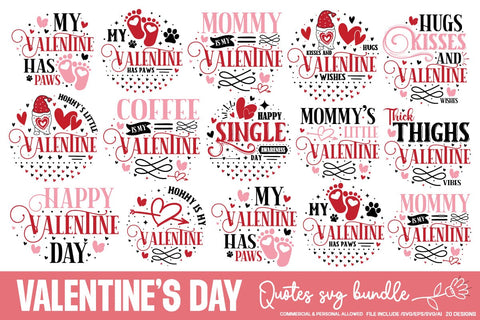 Valentine's Day Quotes Svg Bundle , SVGs,Quotes and Sayings,Food & Drink,On Sale, Print & Cut SVG designmaster24 