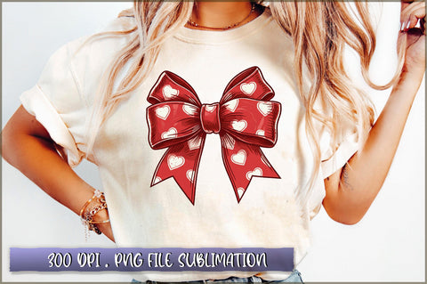 Valentines Day Red Coquette Bow Sublimation Clipart Sublimation Shetara Begum 