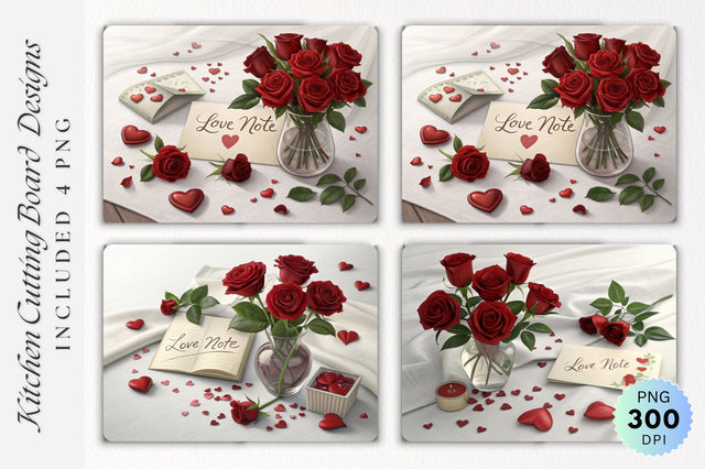 Valentine's Day Romance Cutting Board Sublimation Regulrcrative 