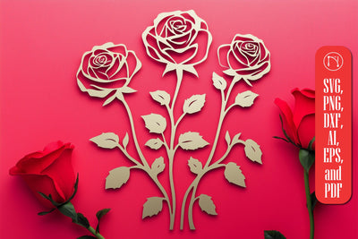 Valentine's Day Roses SVG Cut File SVG MD JOYNAL ABDIN 