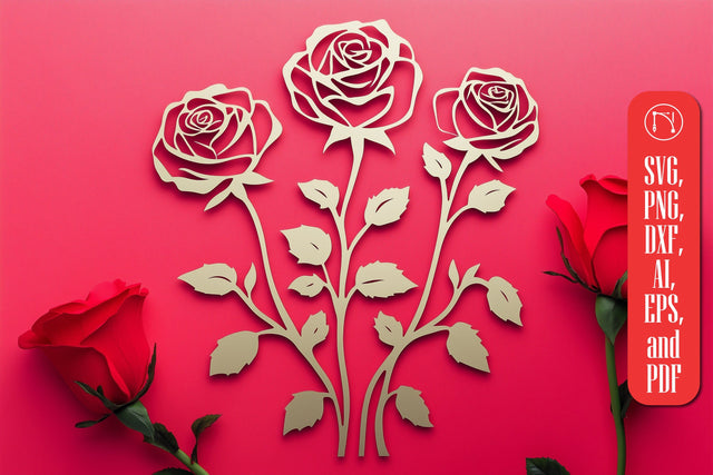 Valentine's Day Roses SVG Cut File SVG MD JOYNAL ABDIN 