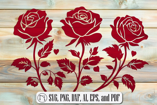Valentine's Day Roses SVG Cut File SVG MD JOYNAL ABDIN 