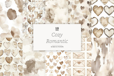 Valentines Day Seamless Pattern | Romantic Digital Paper Set Digital Pattern GlamArtZhanna 