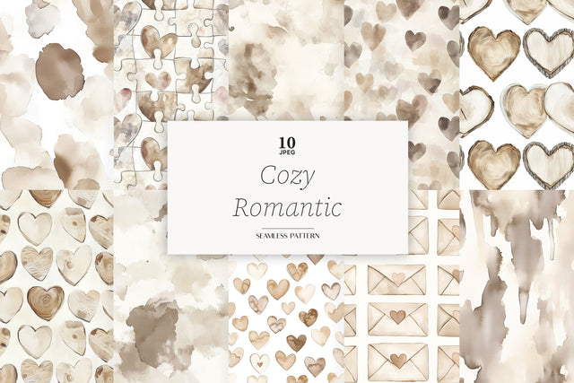 Valentines Day Seamless Pattern | Romantic Digital Paper Set Digital Pattern GlamArtZhanna 