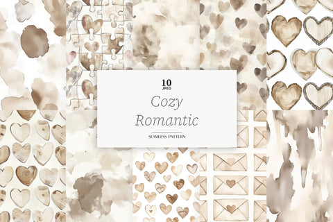 Valentines Day Seamless Pattern | Romantic Digital Paper Set Digital Pattern GlamArtZhanna 