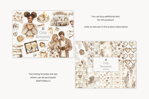 Valentines Day Seamless Pattern | Romantic Digital Paper Set Digital Pattern GlamArtZhanna 