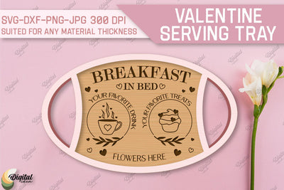 Valentine's Day Serving Tray Laser Cut. Glowforge File SVG Evgenyia Guschina 