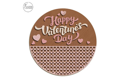 Valentine's Day SET Wall Decorative Ornaments, Laser Cut Template, Wood Cut and Paper Cut SVG LaserCutano 