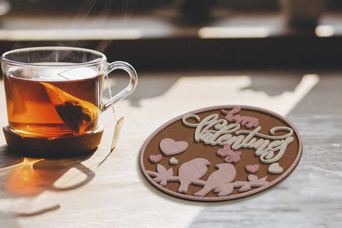 Valentine's Day SET Wall Decorative Ornaments, Laser Cut Template, Wood Cut and Paper Cut SVG LaserCutano 