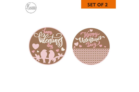 Valentine's Day SET Wall Decorative Ornaments, Laser Cut Template, Wood Cut and Paper Cut SVG LaserCutano 