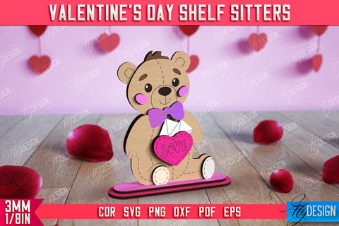Valentine's Day Shelf Sitters Bundle | Table Statuette | Valentine's Signs | CNC Files SVG Fly Design 