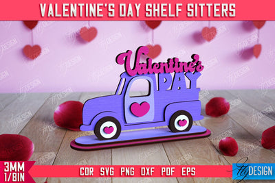 Valentine's Day Shelf Sitters | Table Statuette | Valentine's Signs | CNC File SVG Fly Design 