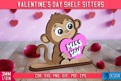 Valentine's Day Shelf Sitters | Table Statuette | Valentine's Signs | CNC File SVG Fly Design 