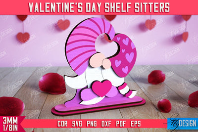 Valentine's Day Shelf Sitters | Table Statuette | Valentine's Signs | CNC File SVG Fly Design 