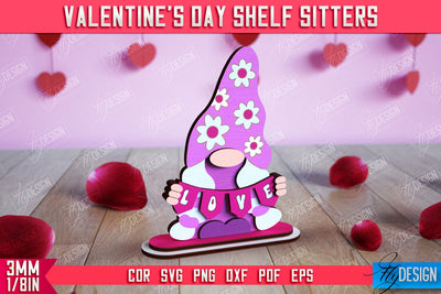 Valentine's Day Shelf Sitters | Table Statuette | Valentine's Signs | CNC File SVG Fly Design 