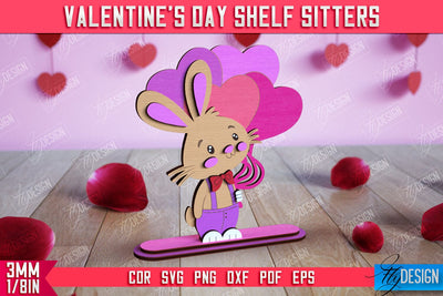 Valentine's Day Shelf Sitters | Table Statuette | Valentine's Signs | CNC File SVG Fly Design 