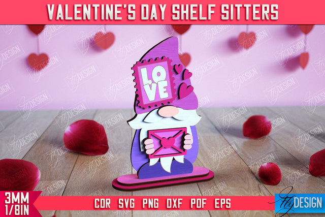 Valentine's Day Shelf Sitters | Table Statuette | Valentine's Signs | CNC File SVG Fly Design 