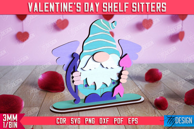 Valentine's Day Shelf Sitters | Table Statuette | Valentine's Signs | CNC File SVG Fly Design 