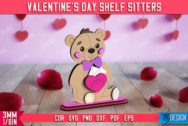 Valentine's Day Shelf Sitters | Table Statuette | Valentine's Signs | CNC File SVG Fly Design 