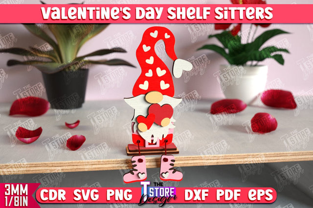 Valentine's Day Shelf Sitters | Table Statuette | Valentine's Signs | CNC File SVG The T Store Design 