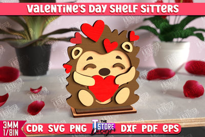 Valentine's Day Shelf Sitters | Table Statuette | Valentine's Signs | CNC File SVG The T Store Design 