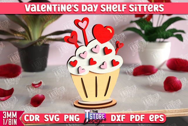 Valentine's Day Shelf Sitters | Table Statuette | Valentine's Signs | CNC File SVG The T Store Design 