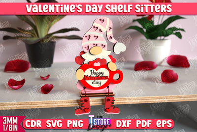 Valentine's Day Shelf Sitters | Table Statuette | Valentine's Signs | CNC File SVG The T Store Design 