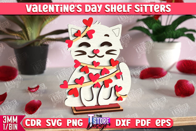 Valentine's Day Shelf Sitters | Table Statuette | Valentine's Signs | CNC File SVG The T Store Design 