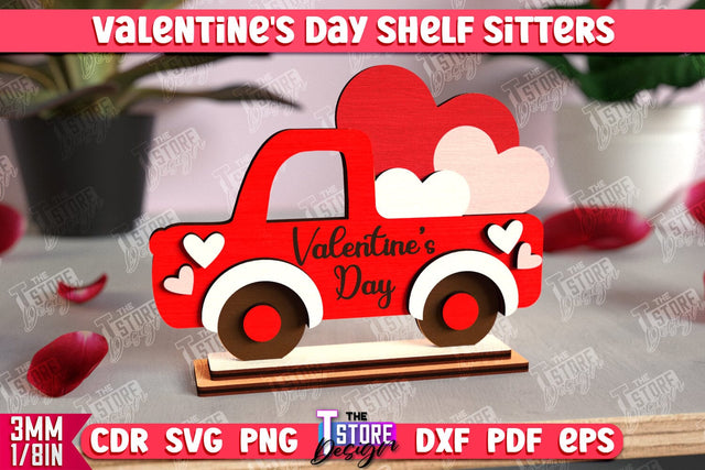 Valentine's Day Shelf Sitters | Table Statuette | Valentine's Signs | CNC File SVG The T Store Design 