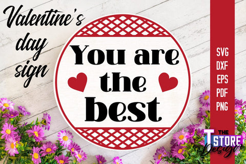 Valentine's Day Signs Bundle | Round Signs | Valentine's Day Quotes | SVG Files SVG The T Store Design 