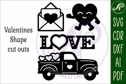 Valentines day silhouette laser cut outs SVG file 1 SVG APInspireddesigns 