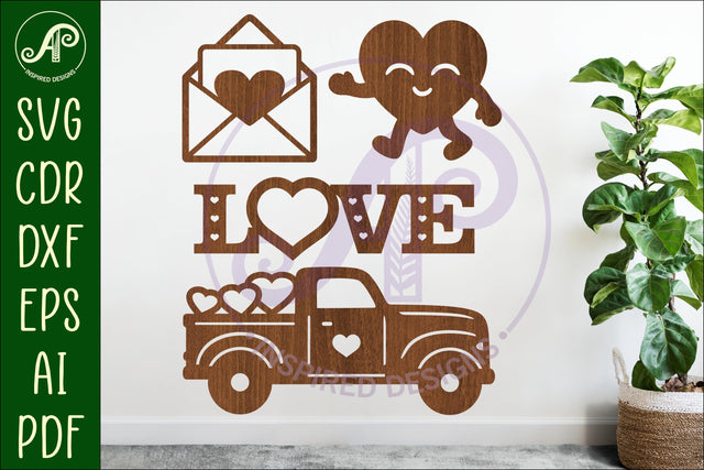 Valentines day silhouette laser cut outs SVG file 1 SVG APInspireddesigns 