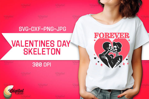 Valentine's Day Skeleton SVG Bundle. Valentine T-Shirt Skeleton SVG SVG Evgenyia Guschina 
